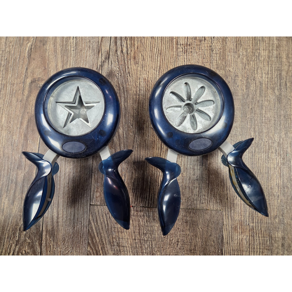 Fiskars Large Easy Squeeze Punches Blue Lot of 2 Scrapbooking